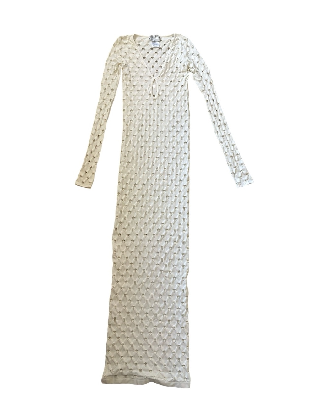 Maisie Wilen Made in Los Angeles Perforated Long Sleeve Gown Size 0/S - Picture 11 of 13